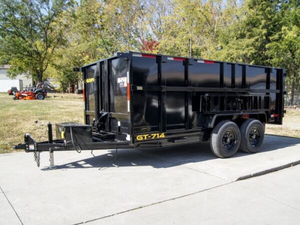 7x14 Telescopic Dump Trailer with 4ft Sides (2) 7K Axles - Image 3