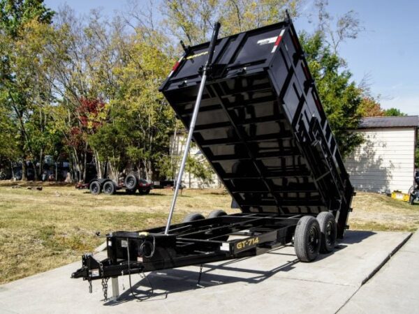 7x14 Telescopic Dump Trailer with 4ft Sides (2) 7K Axles