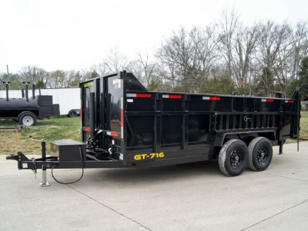 7x16 Telescopic Dump Trailer with 3ft Sides (2) 7K Axles - Image 3
