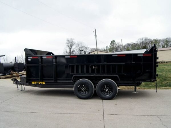 7x16 Telescopic Dump Trailer with 3ft Sides (2) 7K Axles - Image 4