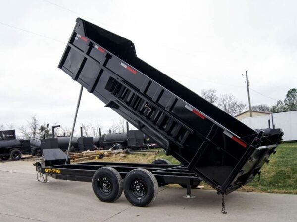 7x16 Telescopic Dump Trailer with 3ft Sides (2) 7K Axles - Image 2