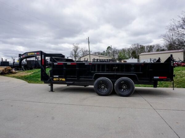 Hydraulic 7'x16' 2ft Side Gooseneck Dump Trailer (2) 7K Axles - Image 5