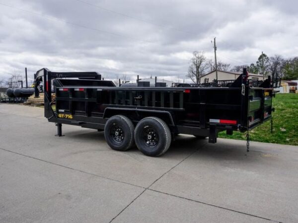 Hydraulic 7'x16' 2ft Side Gooseneck Dump Trailer (2) 7K Axles - Image 6