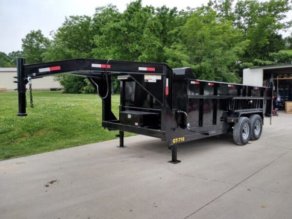 Gooseneck Dump Trailer 7' X 16' Hydraulic 3 ft Sides Mulch - Image 2