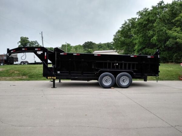 Gooseneck Dump Trailer 7' X 16' Hydraulic 3 ft Sides Mulch - Image 5