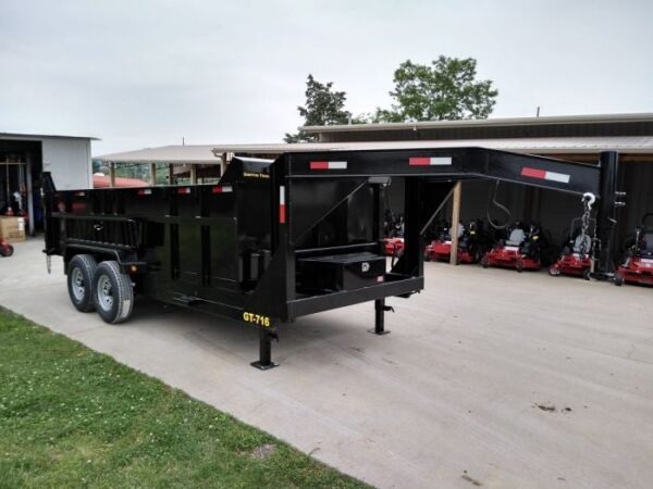 Gooseneck Dump Trailer 7' X 16' Hydraulic 3 ft Sides Mulch - Image 16