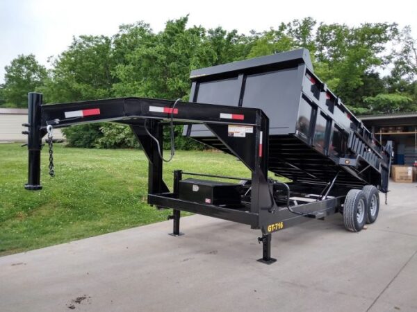 Gooseneck Dump Trailer 7' X 16' Hydraulic 3 ft Sides Mulch - Image 22