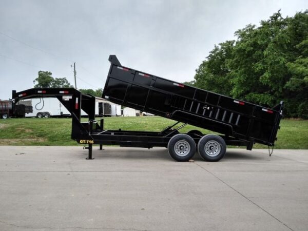 Gooseneck Dump Trailer 7' X 16' Hydraulic 3 ft Sides Mulch - Image 3