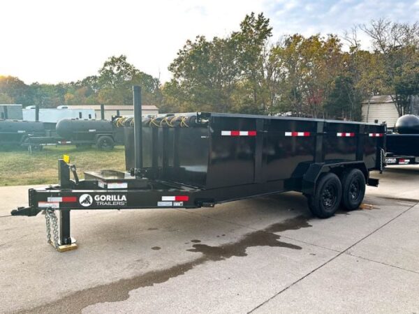 7x16 Gorilla Telescopic IBeam Dump Trailer with 3ft Sides (2) 7K Axles - Image 3