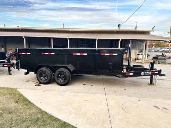 7x16 Gorilla Telescopic IBeam Dump Trailer with 3ft Sides (2) 7K Axles - Image 7