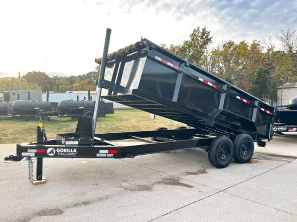 7x16 Gorilla Telescopic IBeam Dump Trailer with 3ft Sides (2) 7K Axles - Image 2